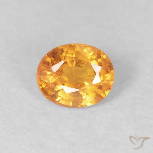 0.55ct 자연스러운 미디엄 오렌지 스페사르타이트 원사, 타원형, VS