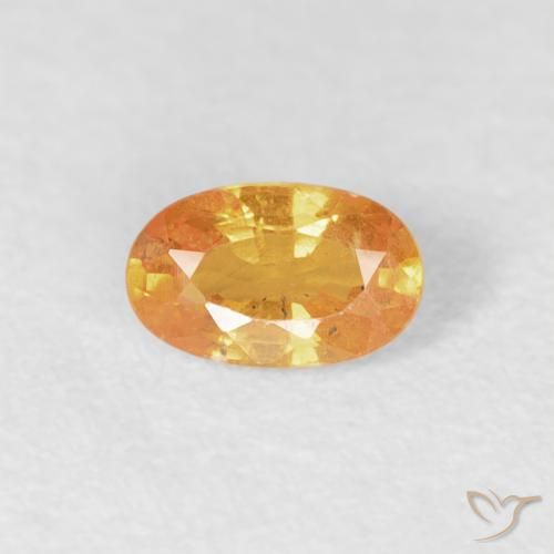 0.33ct 자연스러운 인텐스 오렌지 스페사르타이트 원사, 타원형, VS-SI