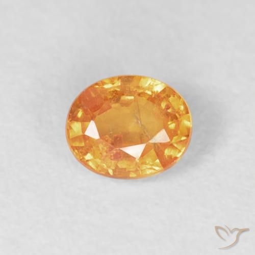 0.49ct 자연스러운 미디엄 오렌지 스페사르타이트 원사, 타원형, VS-SI