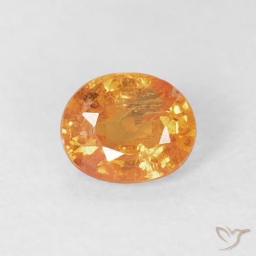 0.50ct 자연스러운 미디엄 오렌지 스페사르타이트 원사, 타원형, VS-SI