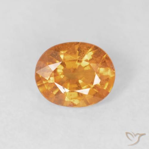 0.49ct 자연스러운 밝은 주황색 스페사르타이트 원사, 타원형, VS-SI