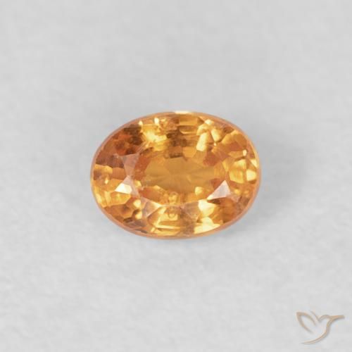 0.27ct 자연스러운 인텐스 오렌지 스페사르타이트 원사, 타원형, VS