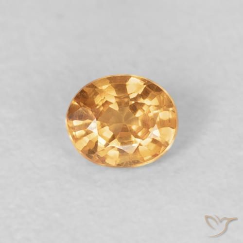 0.26ct 자연스러운 인텐스 오렌지 스페사르타이트 원사, 타원형, VS