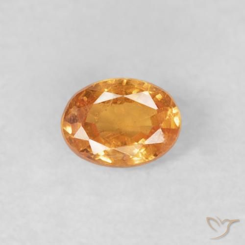 0.25ct 자연스러운 미디엄 오렌지 스페사르타이트 원사, 타원형, VS