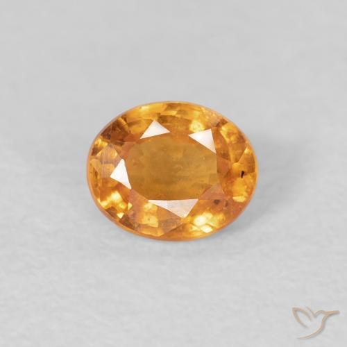 0.45ct 자연스러운 미디엄 오렌지 스페사르타이트 원사, 타원형, VS