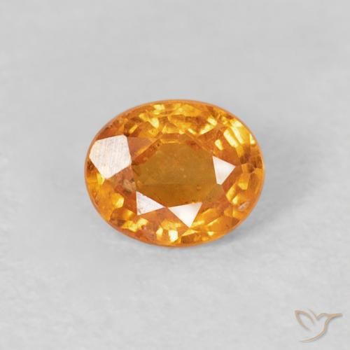 0.41ct 자연스러운 살구 오렌지 스페사르타이트 원사, 타원형, VS