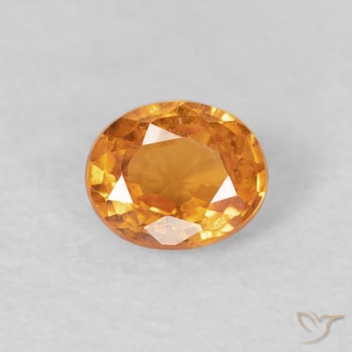 0.46ct 자연스러운 밝은 주황색 스페사르타이트 원사, 타원형, VS