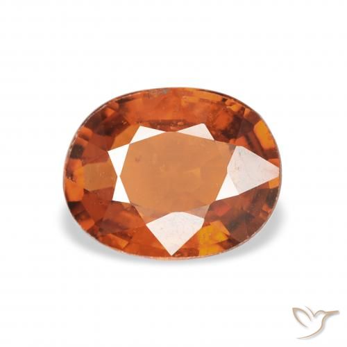 1.25ct 자연스러운 딥 오렌지 스페사르타이트 원사, 타원형, VS