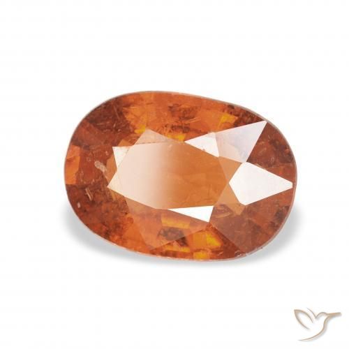 1.34캐럿 천연 Medium Dark-Orange 스페사르타이트 원사, 타원형, VS-SI