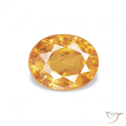 0.61ct 미디엄 오렌지 스페사르타이트 원사, 타원형, VS