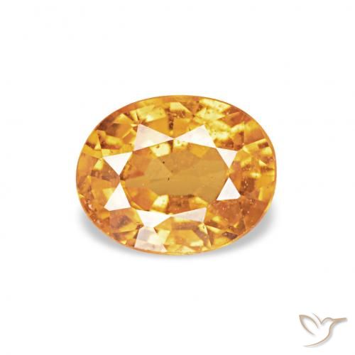 0.52ct 미디엄 오렌지 스페사르타이트 원사, 타원형, VS