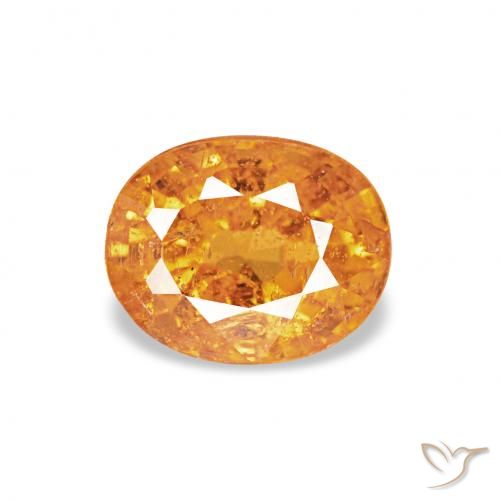 0.65ct 미디엄 오렌지 스페사르타이트 원사, 타원형, VS-SI