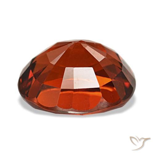 4.35캐럿 천연 파이어 레드 스페사르타이트 가넷, 타원형 컷, 9.6×8.7 mm, VVS-VS