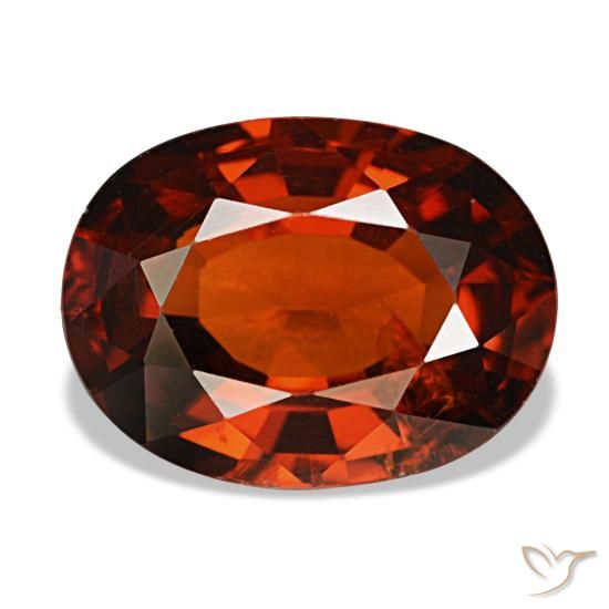 4.00캐럿 천연 딥 레드 스페사르타이트 가넷, 타원형 컷, 10.8×8.1 mm, VS