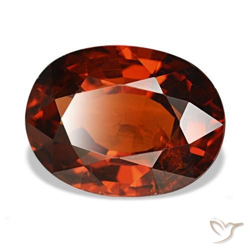 4.00캐럿 천연 딥 레드 스페사르타이트 가넷, 타원형 컷, 10.8×8.1 mm, VS