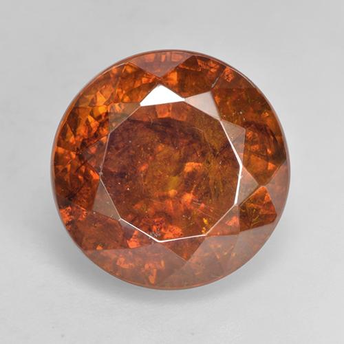 11.33캐럿 천연 딥 오렌지 스팔레라이트, 라운드 컷, 12.75 mm, SI-I1