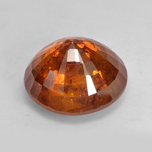 11.33캐럿 천연 딥 오렌지 스팔레라이트, 라운드 컷, 12.75 mm, SI-I1