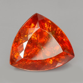 28.69캐럿 천연 오렌지 스팔레라이트, 트릴리언, 19×16.9 mm, SI