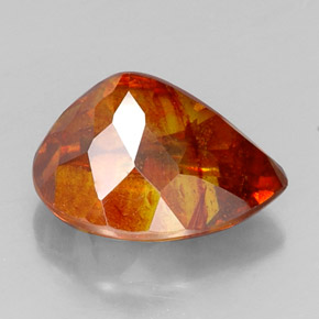 19.73캐럿 천연 오렌지 스팔레라이트, 배 모양, 17.4×13.9 mm, SI