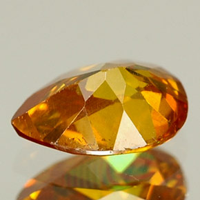 0.56캐럿 천연 오렌지 스팔레라이트, 배 모양, 6.1×4.3 mm, VS