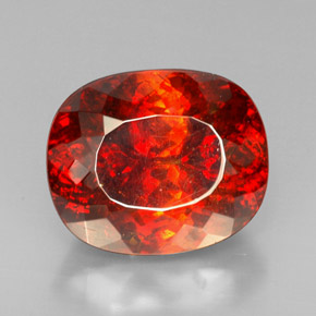 54.74캐럿 천연 레드 오렌지 스팔레라이트, 투명한, 22.1×18.5 mm, 투명/반투명