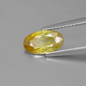 1.26캐럿 천연 옐로우 스팔레라이트, 타원형 컷, 9.2×5.3 mm, SI