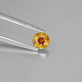 0.41캐럿 천연 레드 오렌지 스팔레라이트, 라운드 컷, 4.37 mm, VS