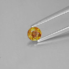0.41캐럿 천연 레드 오렌지 스팔레라이트, 라운드 컷, 4.37 mm, VS
