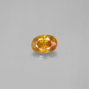 0.72캐럿 천연 레드 오렌지 스팔레라이트, 타원형 컷, 6.4×4.5 mm, SI