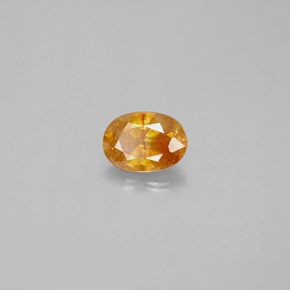 0.72캐럿 천연 레드 오렌지 스팔레라이트, 타원형 컷, 6.4×4.5 mm, SI
