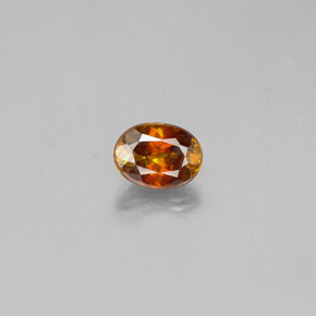 0.75캐럿 천연 레드 오렌지 스팔레라이트, 타원형 컷, 6×4.5 mm, SI