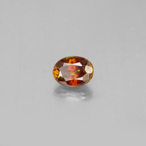 0.75캐럿 천연 레드 오렌지 스팔레라이트, 타원형 컷, 6×4.5 mm, SI