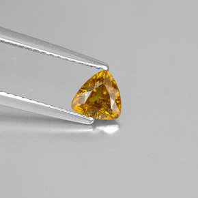 0.62캐럿 천연 옐로우 스팔레라이트, 트릴리언, 5.7×5.2 mm, SI