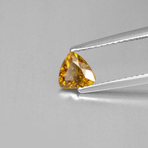 0.62캐럿 천연 옐로우 스팔레라이트, 트릴리언, 5.7×5.2 mm, SI