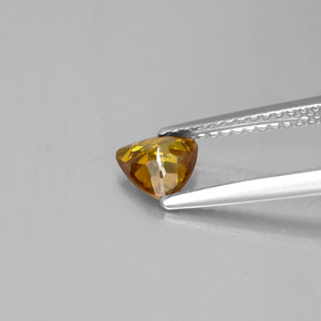 0.62캐럿 천연 옐로우 스팔레라이트, 트릴리언, 5.7×5.2 mm, SI