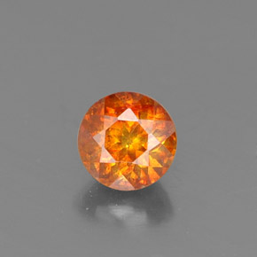 0.53캐럿 천연 레드 오렌지 스팔레라이트, 라운드 컷, 4.40 mm, VS-SI