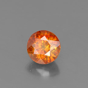 0.53캐럿 천연 레드 오렌지 스팔레라이트, 라운드 컷, 4.40 mm, VS-SI