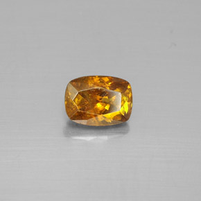 0.86캐럿 천연 골든 옐로우 스팔레라이트, 쿠션 컷, 6.1×4.5 mm, SI