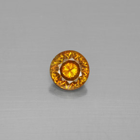 0.55캐럿 천연 골든 옐로우 스팔레라이트, 라운드 컷, 4.68 mm, VS-SI