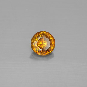 0.55캐럿 천연 골든 옐로우 스팔레라이트, 라운드 컷, 4.68 mm, VS-SI