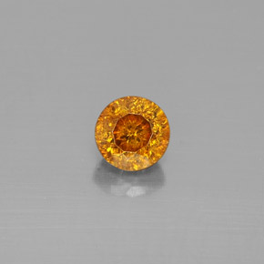 0.69캐럿 천연 오렌지 스팔레라이트, 라운드 컷, 4.66 mm, SI
