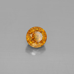 0.69캐럿 천연 오렌지 스팔레라이트, 라운드 컷, 4.66 mm, SI