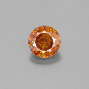 1.60캐럿 천연 붉은빛 오렌지 스팔레라이트, 라운드 컷, 6.65 mm, SI
