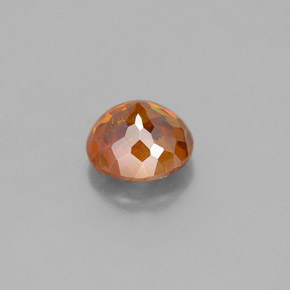 1.60캐럿 천연 붉은빛 오렌지 스팔레라이트, 라운드 컷, 6.65 mm, SI