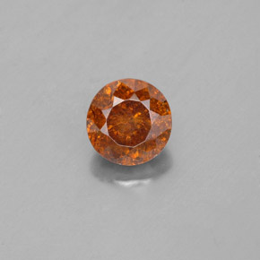 1.39캐럿 천연 붉은빛 오렌지 스팔레라이트, 라운드 컷, 6.11 mm, SI