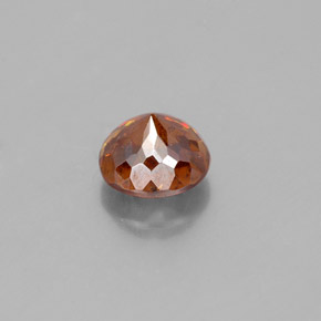 1.39캐럿 천연 붉은빛 오렌지 스팔레라이트, 라운드 컷, 6.11 mm, SI