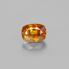 1.09캐럿 천연 붉은빛 오렌지 스팔레라이트, 쿠션 컷, 6.3×4.6 mm, SI