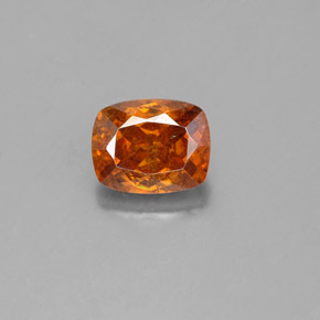 1.50캐럿 천연 붉은빛 오렌지 스팔레라이트, 쿠션 컷, 6.9×5.5 mm, SI