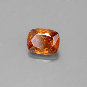 1.50캐럿 천연 붉은빛 오렌지 스팔레라이트, 쿠션 컷, 6.9×5.5 mm, SI
