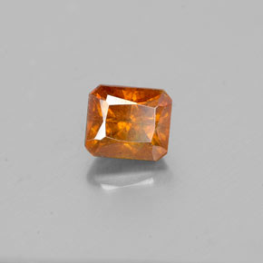 1.22캐럿 천연 붉은빛 오렌지 스팔레라이트, 에메랄드 컷, 5.7×4.9 mm, SI